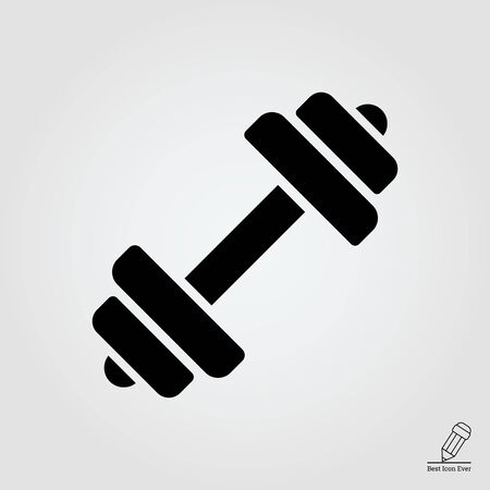 icon of barbell with weight platesのイラスト素材