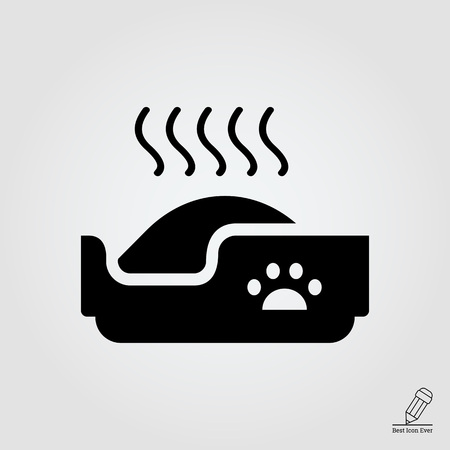 icon of filled cat litter box with paw pictureのイラスト素材