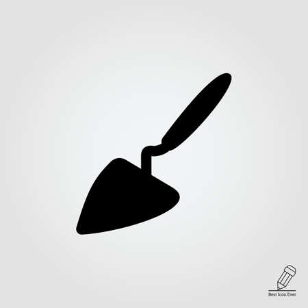 icon of construction trowel with handleのイラスト素材