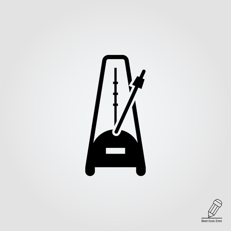 Vector icon of metronome with moving pendulumのイラスト素材