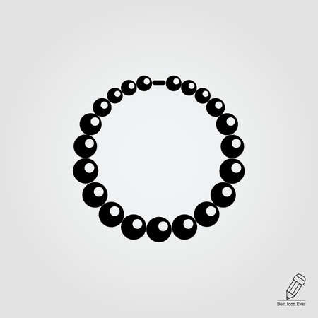 Vector icon of shiny necklace made of beadsのイラスト素材
