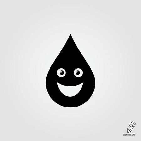 Vector icon of cute smiling liquid dropのイラスト素材