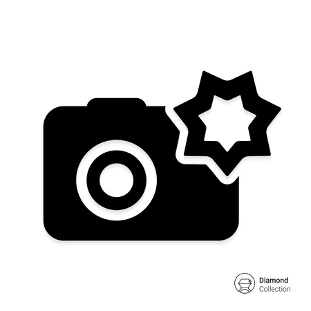 Vector icon of snapshot camera with flashのイラスト素材