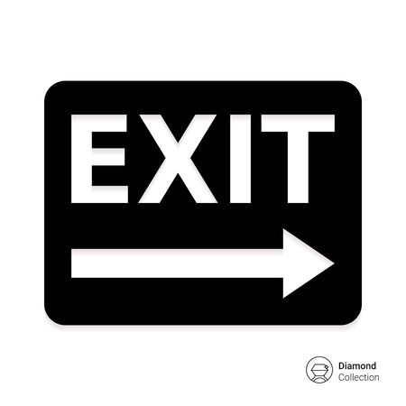Vector icon of exit sign with arrow to the right sideのイラスト素材