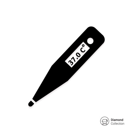 Vector icon of electronic thermometer with indicationのイラスト素材