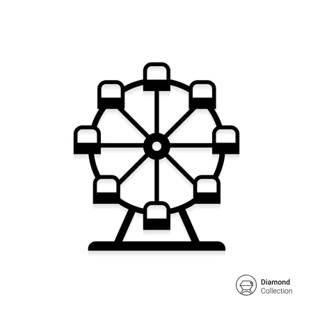 Vector icon of Ferris wheel with cabinsのイラスト素材