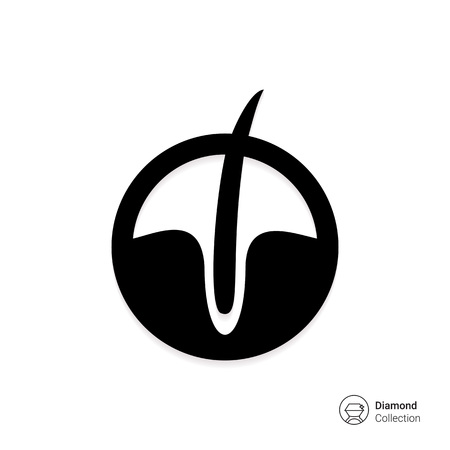 Vector icon of hair follicle in circleのイラスト素材