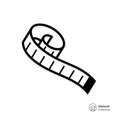 Vector icon of rolled tailor measuring tapeのイラスト素材