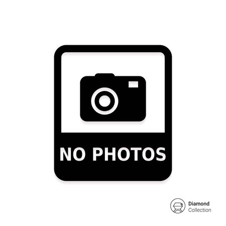 Vector icon of No photo sign depicting snapshot camera with inscriptionのイラスト素材