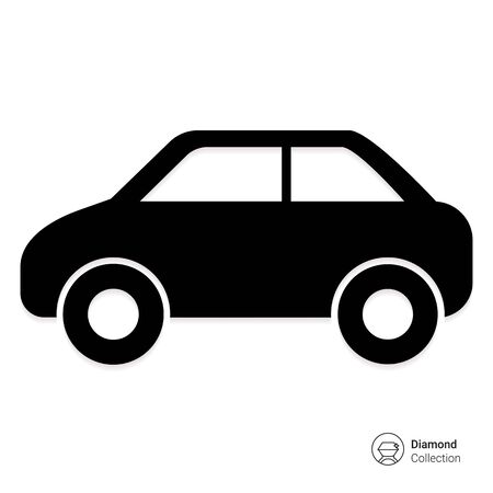 Vector icon of standing car silhouette, side viewのイラスト素材