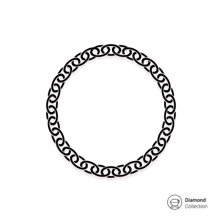 Vector icon of round chunky metal chainのイラスト素材