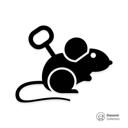 Vector icon of windup mouse toy with keyのイラスト素材