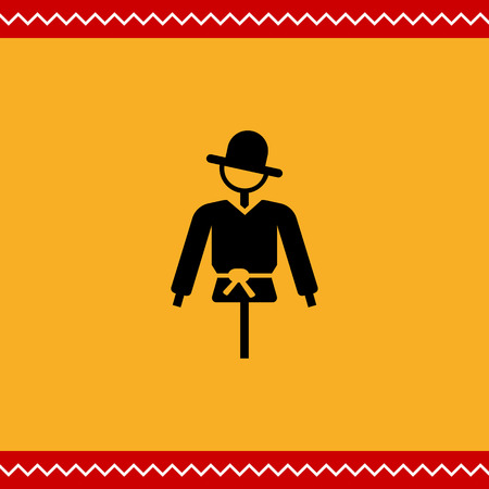 Vector icon of scarecrow on pole silhouetteのイラスト素材