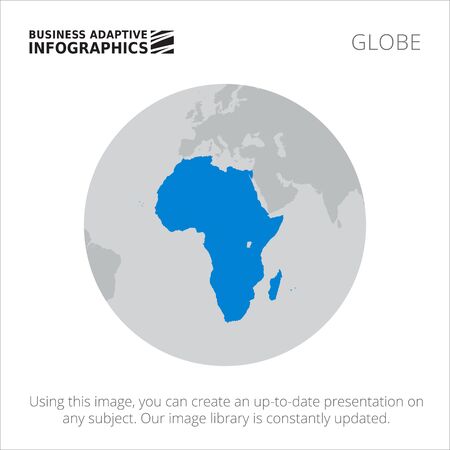 Presentation template with map of Africa on Earth globeのイラスト素材