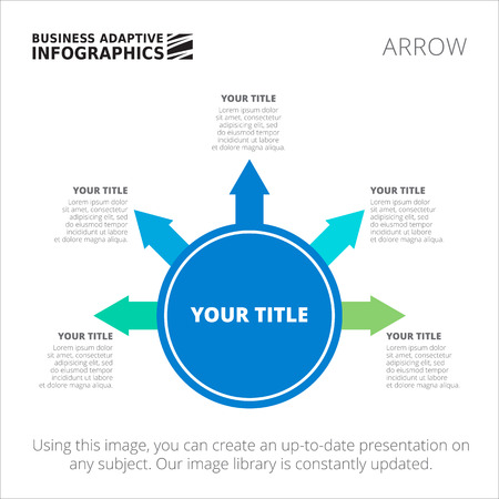 Editable infographic template of arrow diagram, blue and green versionのイラスト素材