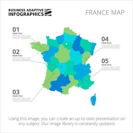 Editable template of detailed map of France, isolated on whiteのイラスト素材