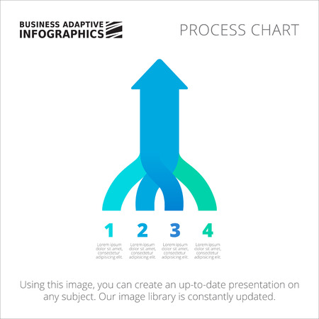 Editable infographic template of process arrow chart, blue versionのイラスト素材