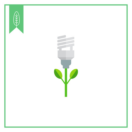 Icon of stylized green fluorescent lamp flowerのイラスト素材