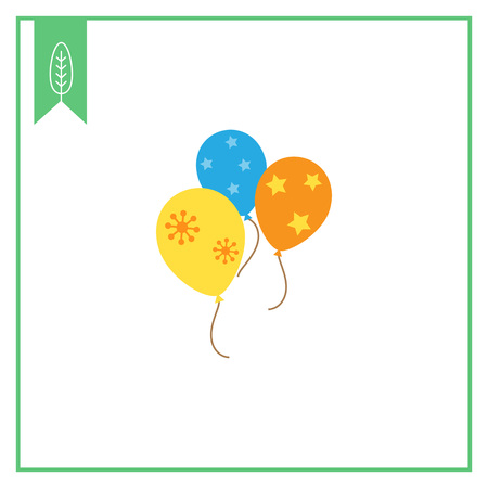 Icon of tree multicolored balloons with various printsのイラスト素材