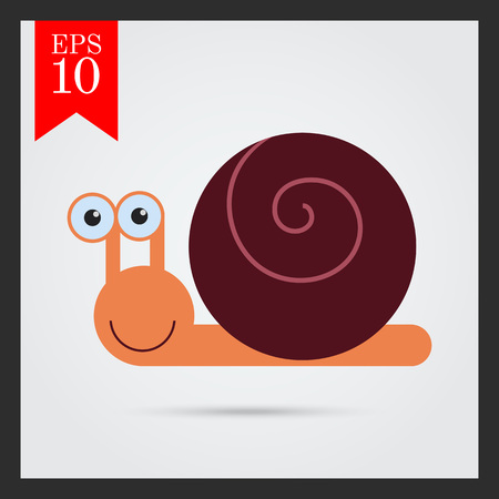 Vector icon of cute smiling cartoon snailのイラスト素材