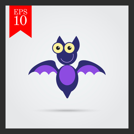 Vector icon of cute smiling cartoon batのイラスト素材