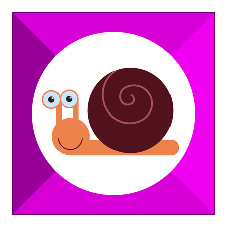 Vector icon of cute smiling cartoon snailのイラスト素材