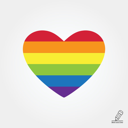 Vector icon of rainbow heart, lgbt community signのイラスト素材