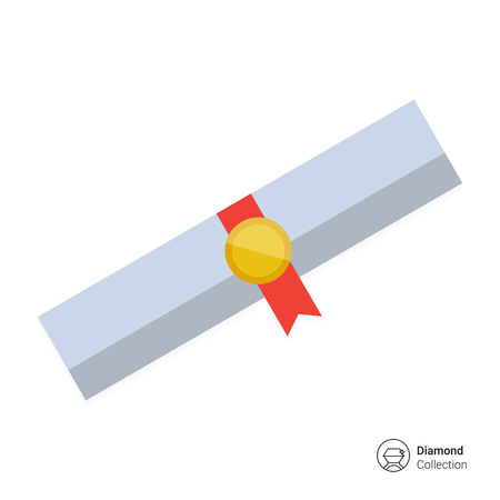 Icon of diploma scroll with ribbon and sealのイラスト素材