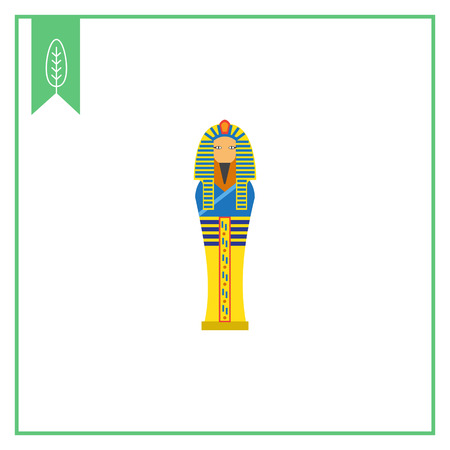 Vector icon of golden Egyptian pharaoh sarcophagusのイラスト素材