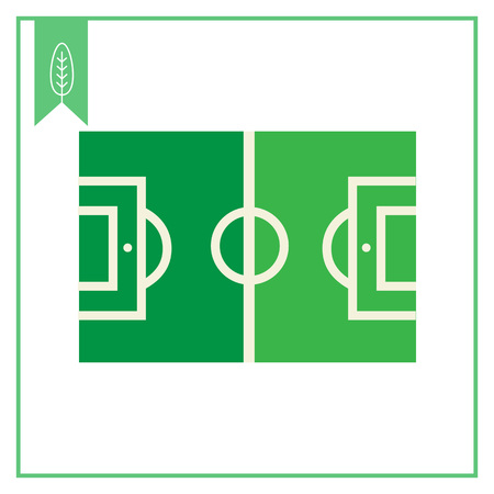 Vector icon of green football field with markingのイラスト素材
