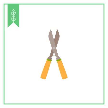 Vector icon of garden pruner with wooden handlesのイラスト素材