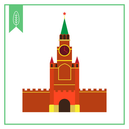 Multicolored vector icon of Moscow Kremlin buildingのイラスト素材