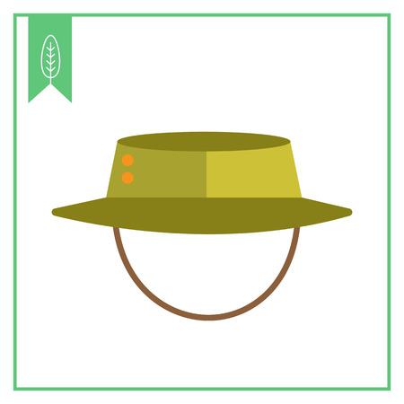 Vector icon of safari hat with stringのイラスト素材