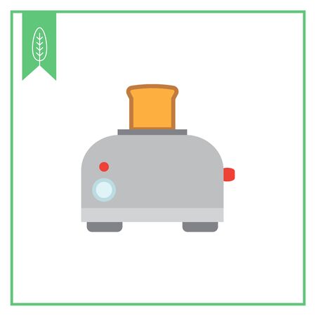 Vector icon of kitchen toaster with bread sliceのイラスト素材