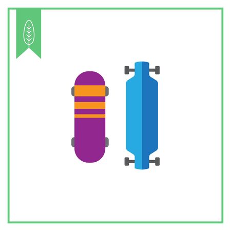 Vector icon of two different skateboard typesのイラスト素材