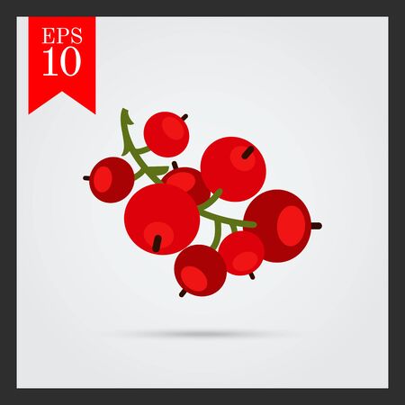 Vector icon of ripe red currant bunchのイラスト素材