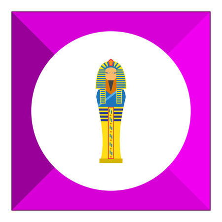 Vector icon of golden Egyptian pharaoh sarcophagusのイラスト素材