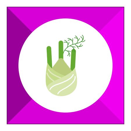 Vector icon of fennel root with stem partsのイラスト素材