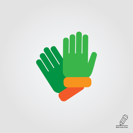 Vector icon of two protective rubber glovesのイラスト素材
