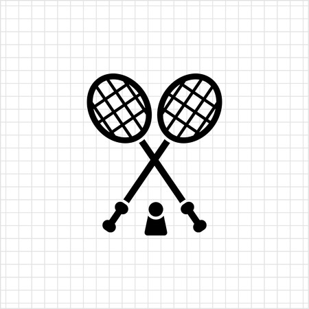 Icon of crossed badminton rackets and shuttlecockのイラスト素材