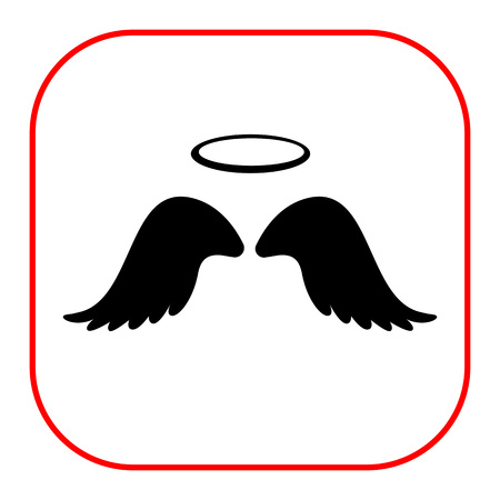 Vector icon of angel wings with haloのイラスト素材