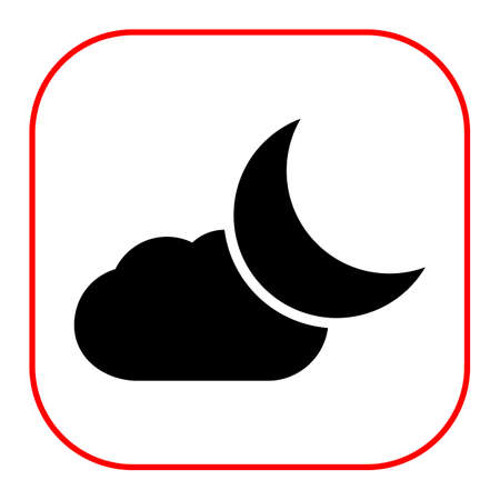 Icon of cloud and crescent moonのイラスト素材