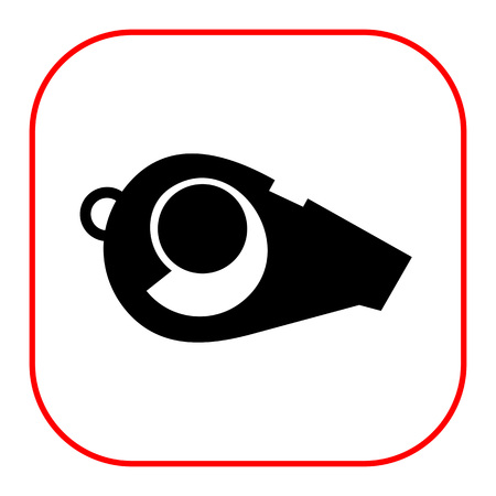 Vector icon of sport coach whistle silhouetteのイラスト素材