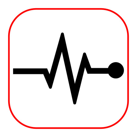 Vector icon of electrocardiogram graph indicating heart rhythmのイラスト素材
