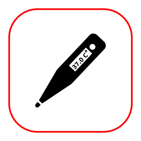 Vector icon of electronic thermometer with indicationのイラスト素材