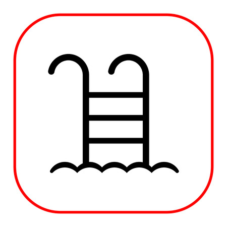 Icon of swimming pool ladder and waterのイラスト素材