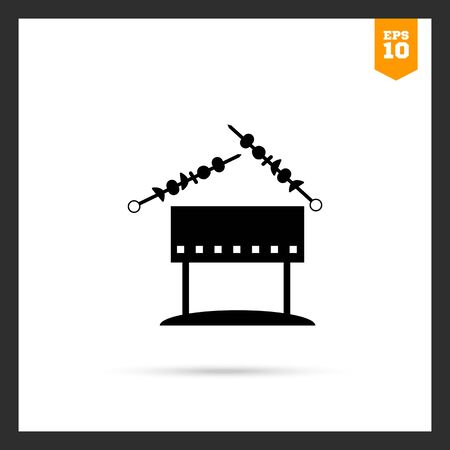 Vector icon of chargrill with kebab on skewersのイラスト素材