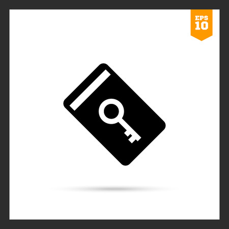 Vector icon of electronic keycard with key pictureのイラスト素材