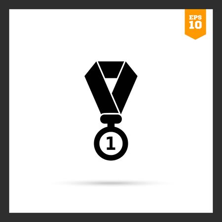 Vector icon of first place medal with number oneのイラスト素材