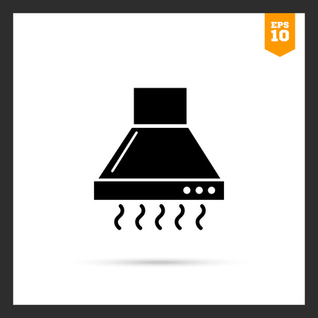 Vector icon of operating kitchen hood silhouetteのイラスト素材